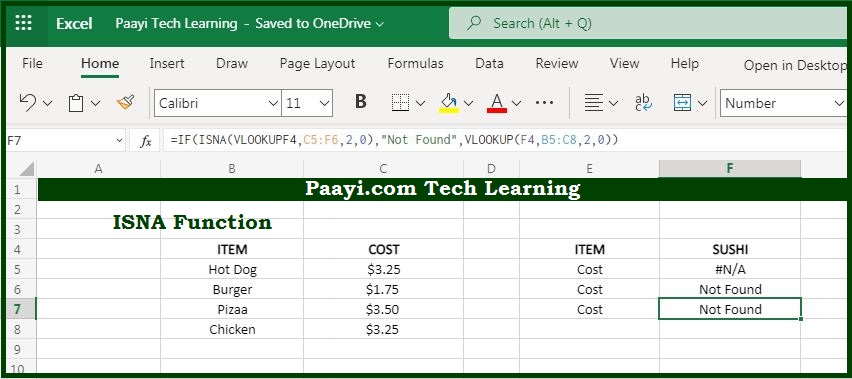 Learn How to Use Microsoft Excel ISNA Function - Sabkobol Blog